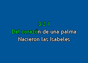 321

Del corazdn de una palma
Nacieron las lsabeles