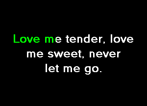 Love me tender, love

me sweet, never
let me go.