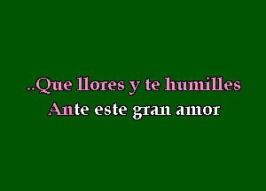 ..Que llores y te llumjlles

Ante este gran amor