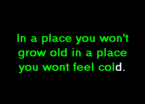 In a place you won't

grow old in a place
you wont feel cold.