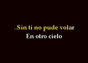 ..Sin ti no pude volar

En otro cielo