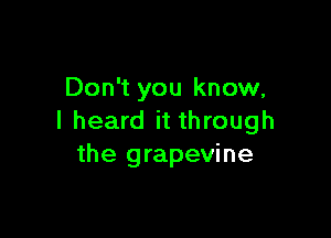 Don't you know,

I heard it through
the grapevine