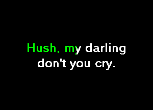 Hush. my darling

don't you cry.