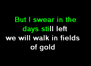 But I swear in the
days still left

we will walk in fields
of gold
