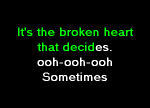 Wsthetnokenhean
thatdeddes.

ooh-ooh-ooh
Some mes