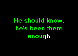 He should know,

he's been there
enough