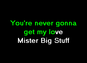 You're never gonna

get my love
Mister Big Stuff