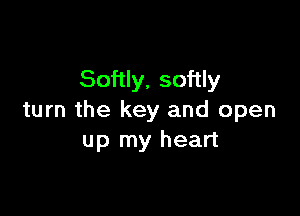 Softly. softly

turn the key and open
up my heart