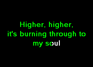 Higher, higher,

it's burning through to
my soul