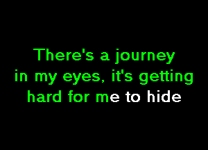 There's a journey

in my eyes. it's getting
hard for me to hide