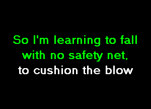 So I'm learning to fall

with no safety net,
to cushion the blow