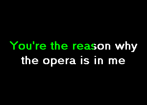 You're the reason why

the opera is in me