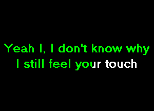 Yeah I, I don't know why

I still feel your touch