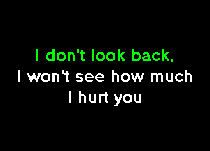 I don't look back,

I won't see how much
I hurt you