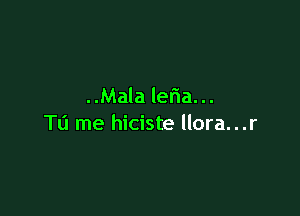 ..Mala leria. ..

T11 me hiciste llora...r