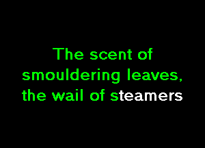 The scent of

smouldering leaves,
the wail of steamers