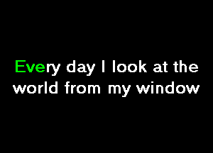 Every day I look at the

world from my window