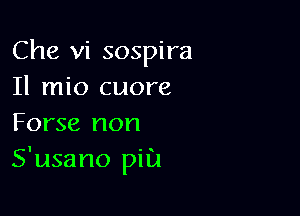 Che vi sospira
Il mio cuore

Forse non
S'usano pill