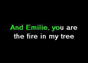 And Emilie, you are

the fire in my tree