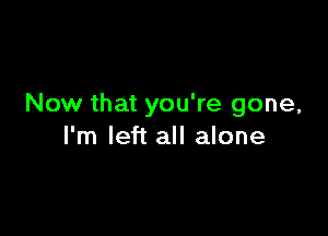 Now that you're gone,

I'm left all alone