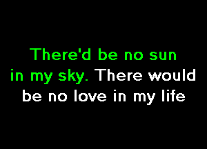 There'd be no sun

in my sky. There would
be no love in my life