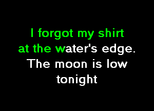 I forgot my shirt
at the water's edge.

The moon is low
tonight