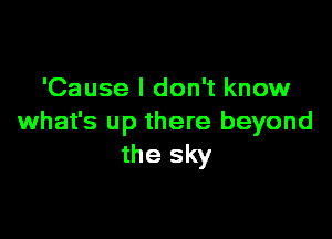 'Cause I don't know

what's up there beyond
the sky