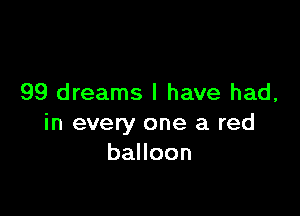 99 dreams I have had,

in every one a red
baHoon