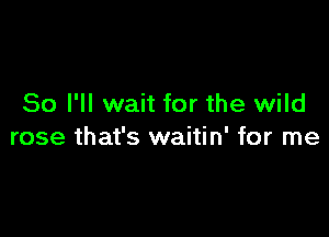 So I'll wait for the wild

rose that's waitin' for me