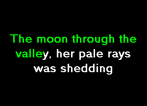 The moon through the

valley, her pale rays
was shedding
