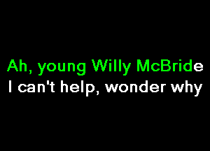 Ah, young Willy McBride

I can't help, wonder why