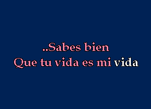 ..Sabes bien

Que tu Vida es mi Vida