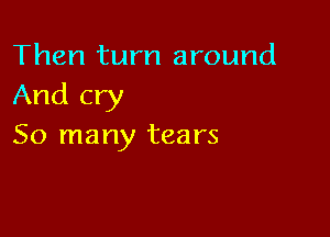 Then turn around
And cry

50 many tears
