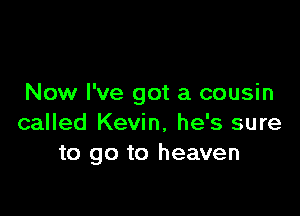 Now I've got a cousin

called Kevin, he's sure
to go to heaven