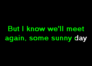 But I know we'll meet

again, some sunny day