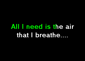 All I need is the air

that I breathe...