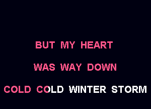 BUT MY HEART

WAS WAY DOWN

COLD COLD WINTER STORM