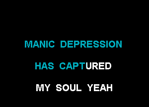 MANIC DEPRESSION

HAS CAPTURED

MY SOUL YEAH