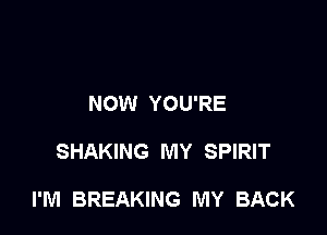 NOW YOU'RE

SHAKING MY SPIRIT

I'M BREAKING MY BACK