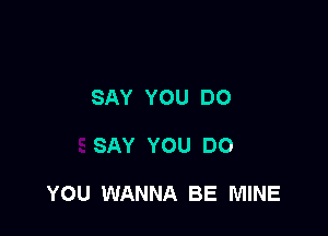 SAY YOU DO

SAY YOU DO

YOU WANNA BE MINE