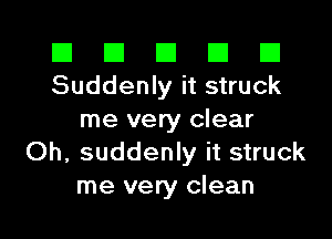 El El E El E1
Suddenly it struck

me very clear
Oh, suddenly it struck
me very clean