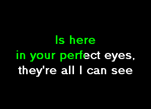 Is here

in your perfect eyes,
they're all I can see