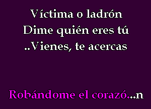 V ictima 0 ladrfm

Dime quwn eres ta

..Vienes, te acercas