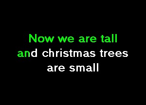 Now we are tall

and Christmas trees
are small