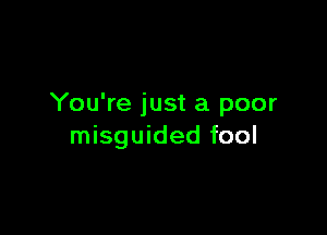 You're just a poor

misguided fool