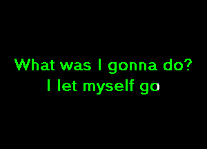 What was I gonna do?

I let myself go