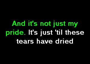 And it's not just my

pride. It's just 'til these
tears have dried