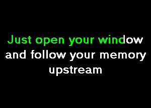 Just open your window

and follow your memory
upstream