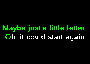 Maybe just a little letter.

Oh, it could start again