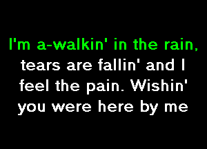 I'm a-walkin' in the rain,
tears are fallin' and I
feel the pain. Wishin'
you were here by me